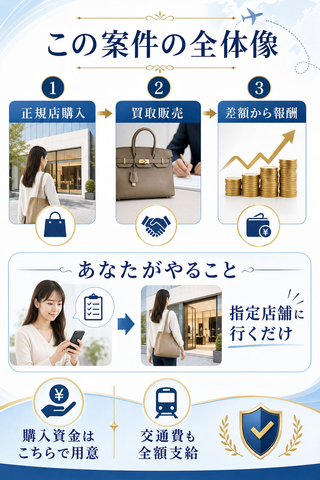正規店購入から買取販売、差額から報酬までの全体像